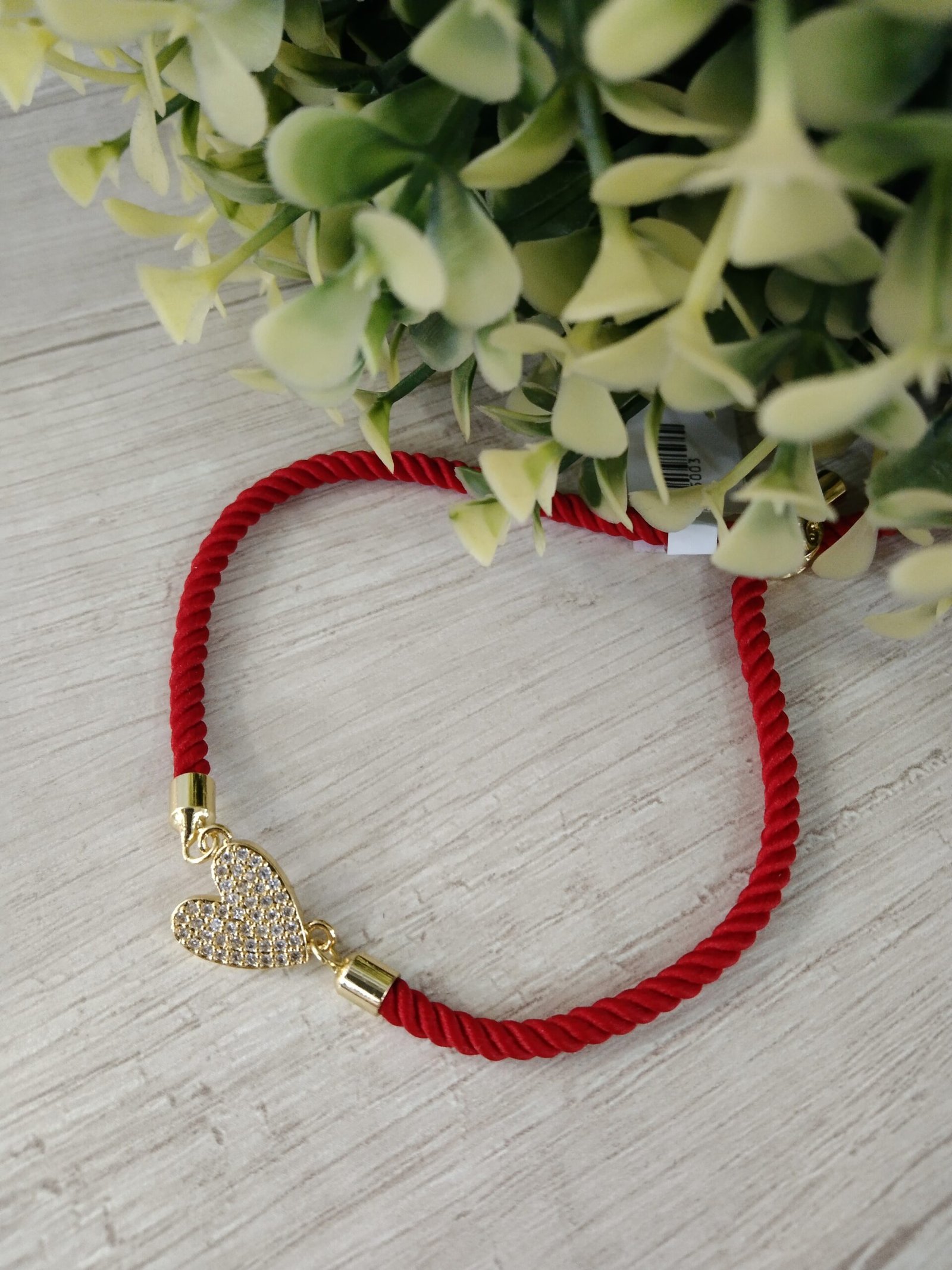 Pulsera ba?o en oro coraz?n circones