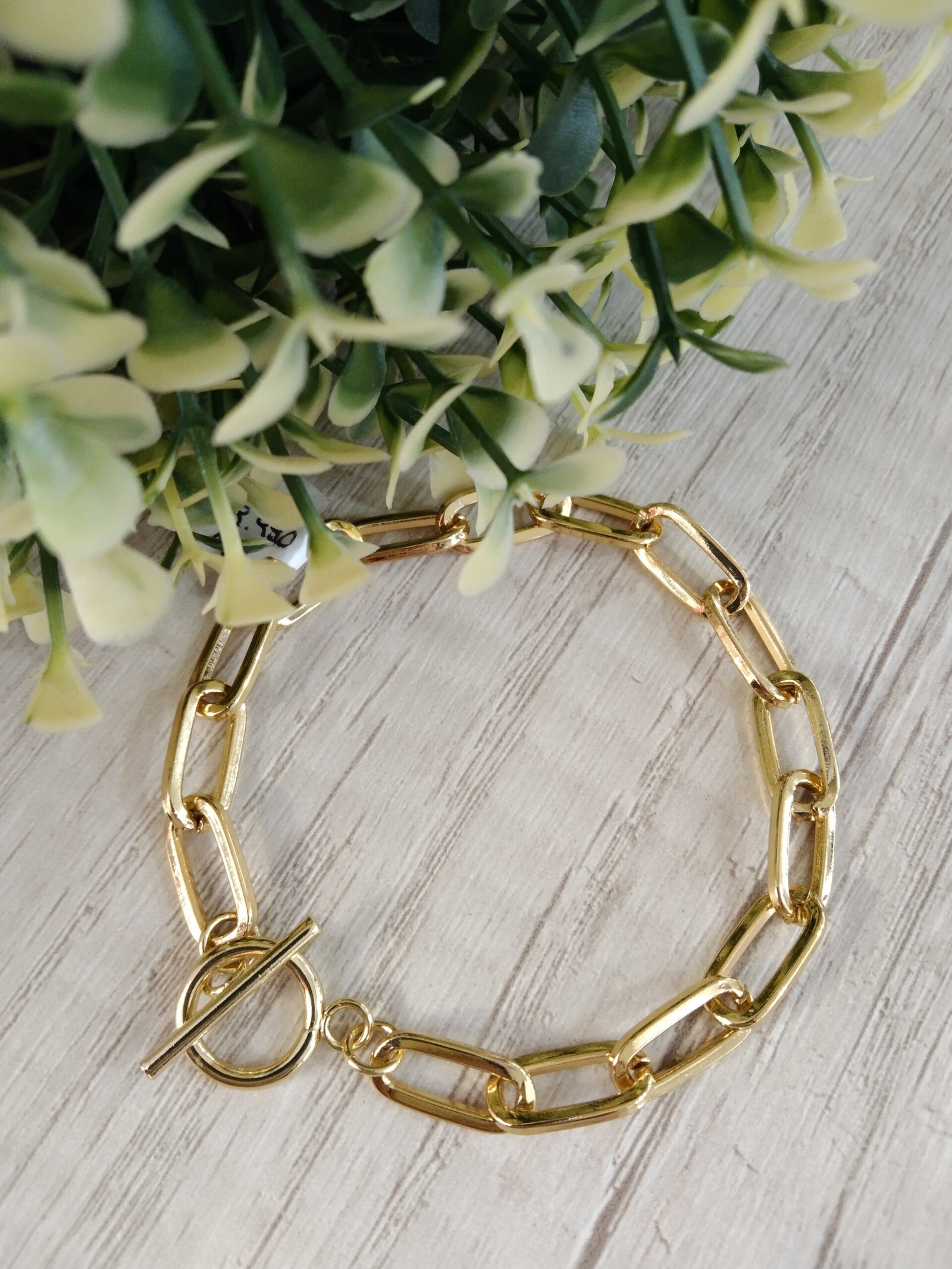 Pulsera Ba?o en oro eslabones tim?n