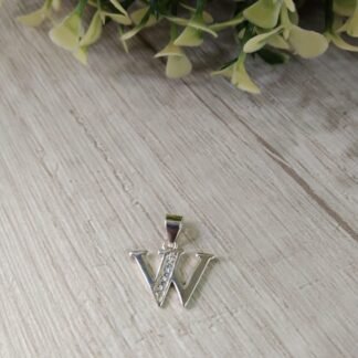 Colgante plata letra W