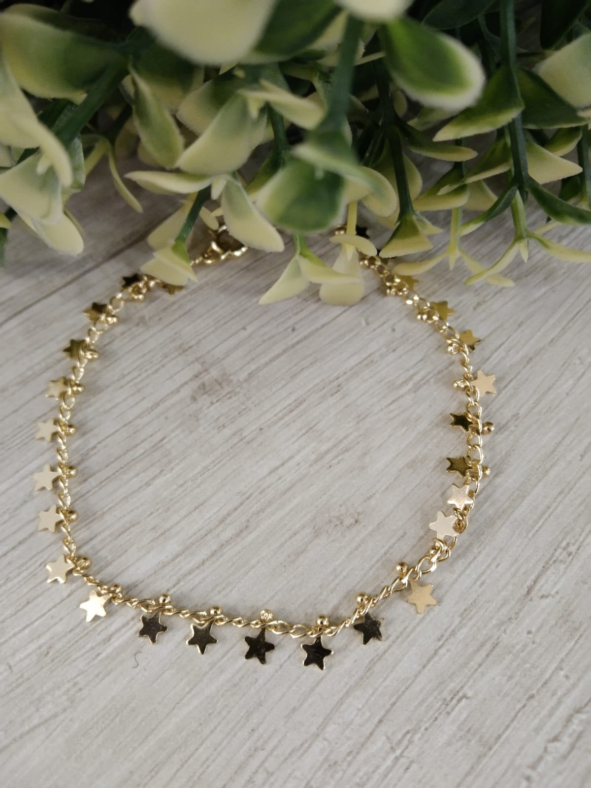 Pulsera ba?o en oro estrellas