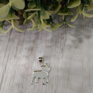Colgante plata perro bulldog