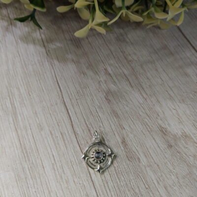 Colgante plata circulo con piedra luna