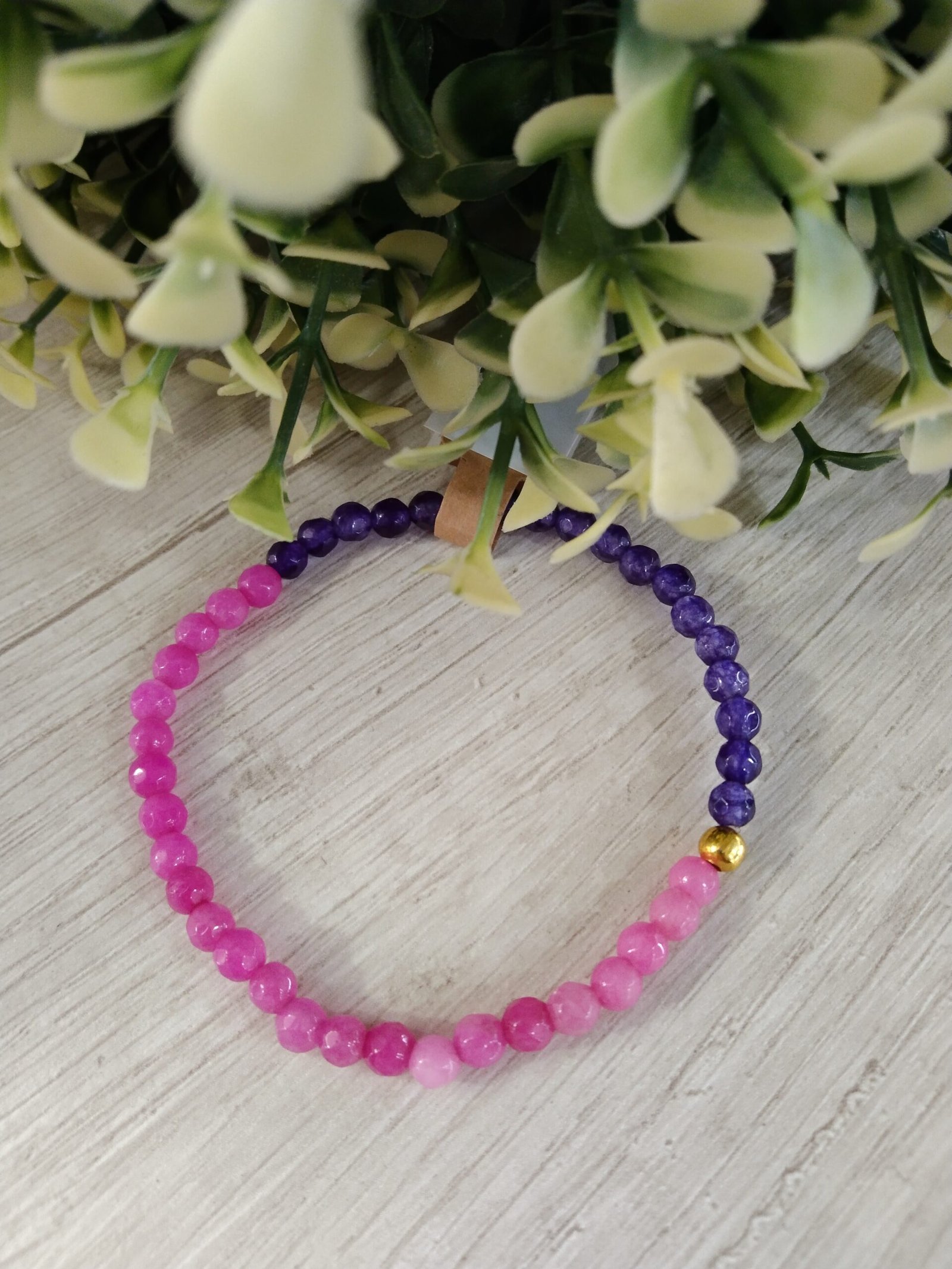 Pulsera ?gatas rosada y lavanda