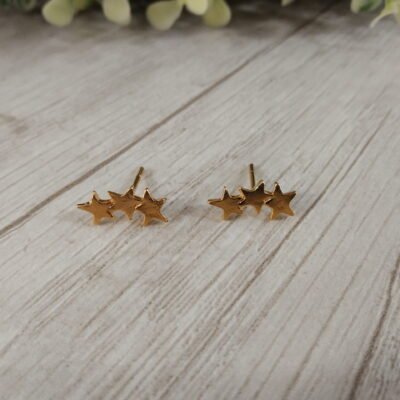 Aros Ba?o en oro triple estrella