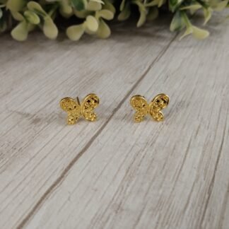 Aros Ba?o en oro mariposa