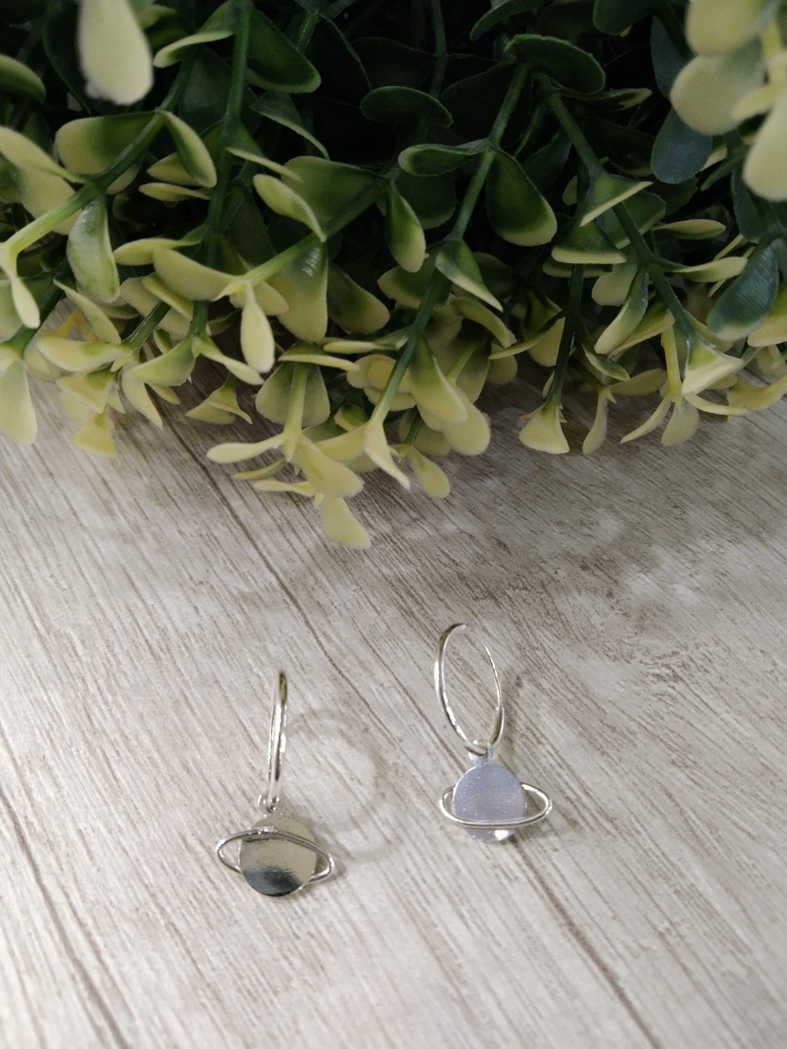 Aros plata argolla saturno