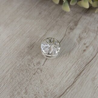 Charm plata separador flor circones 12 mm