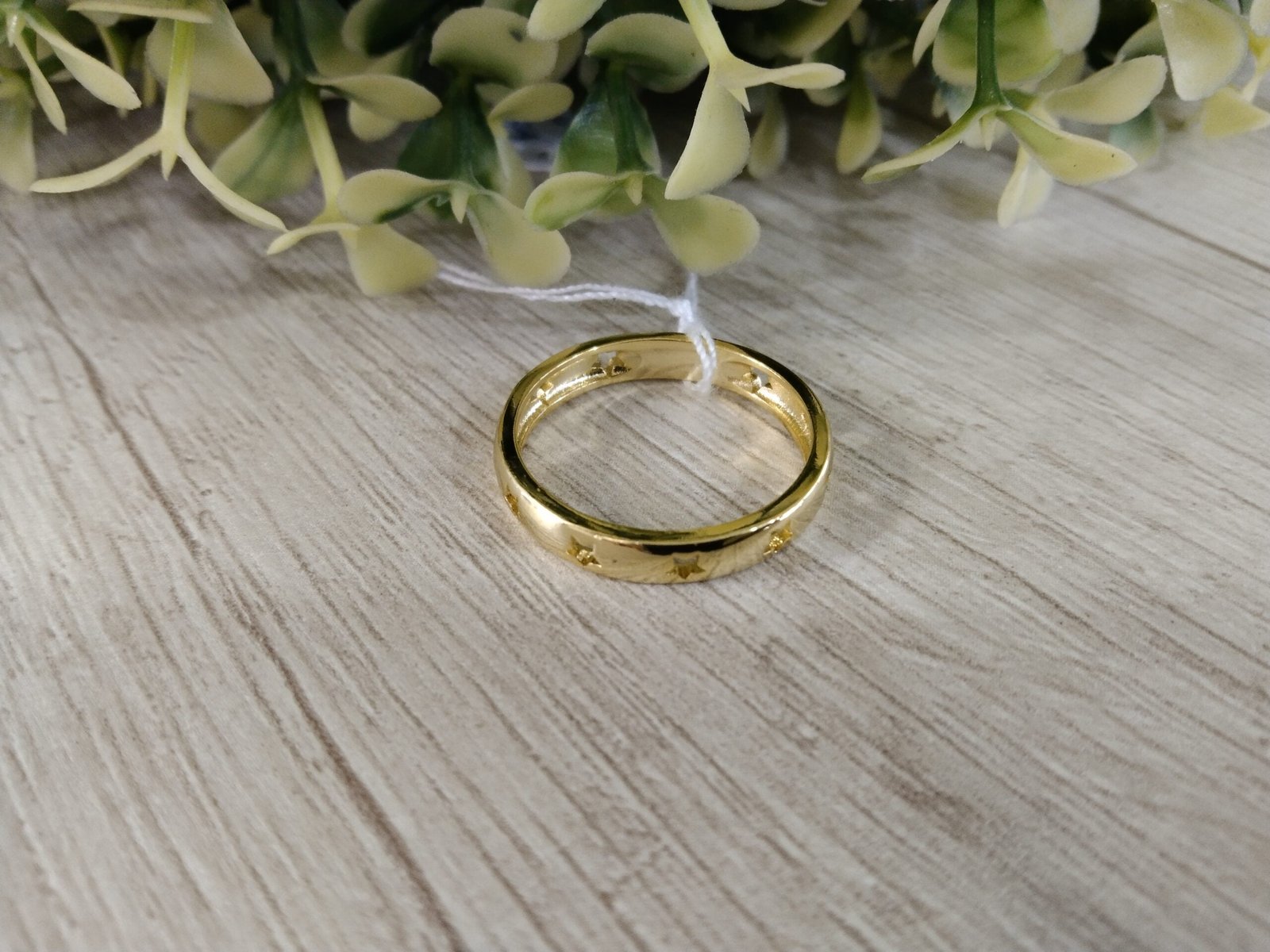Anillo Ba?o en oro estrellas