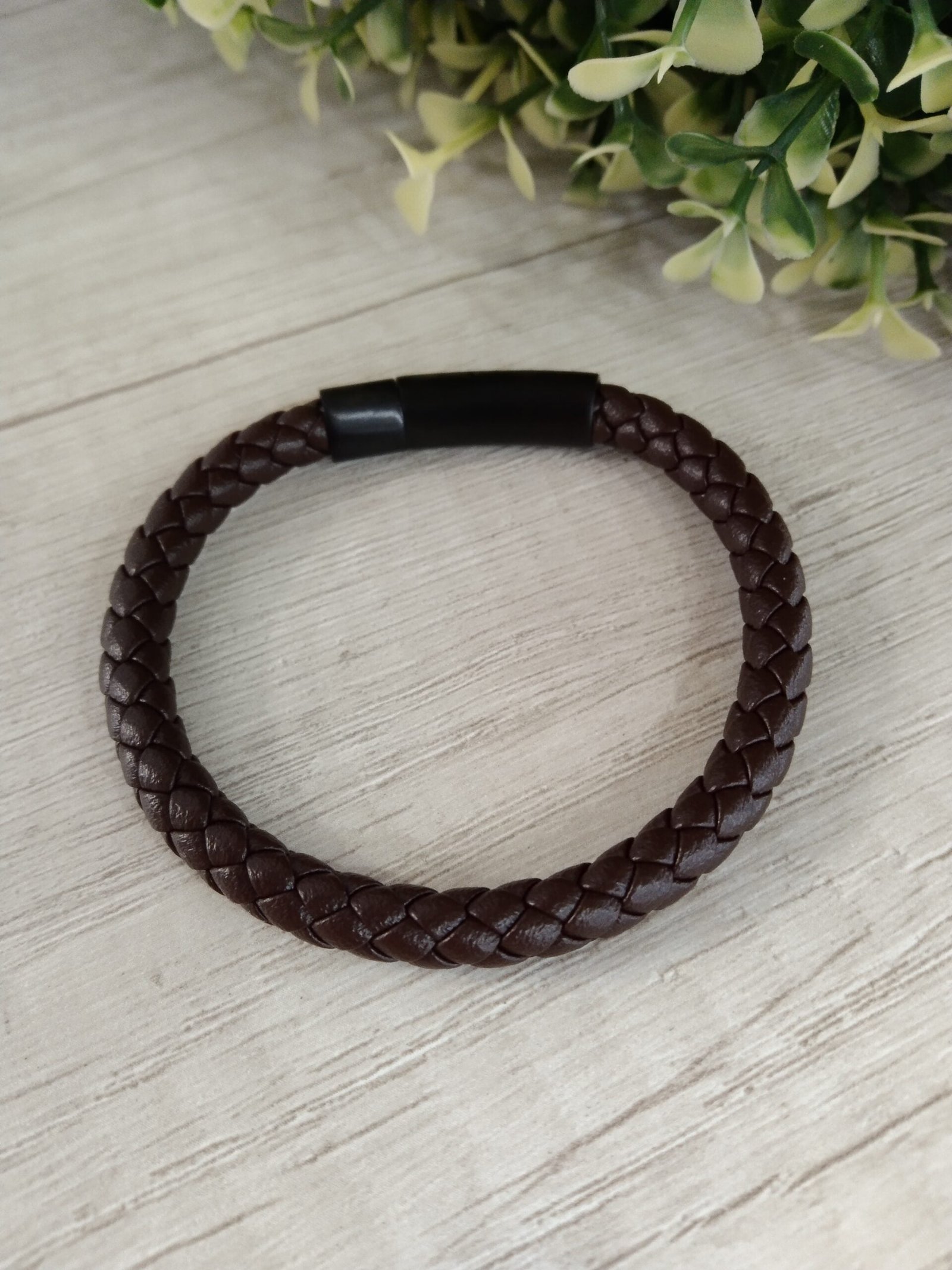 Pulsera cuero caf? 20cm