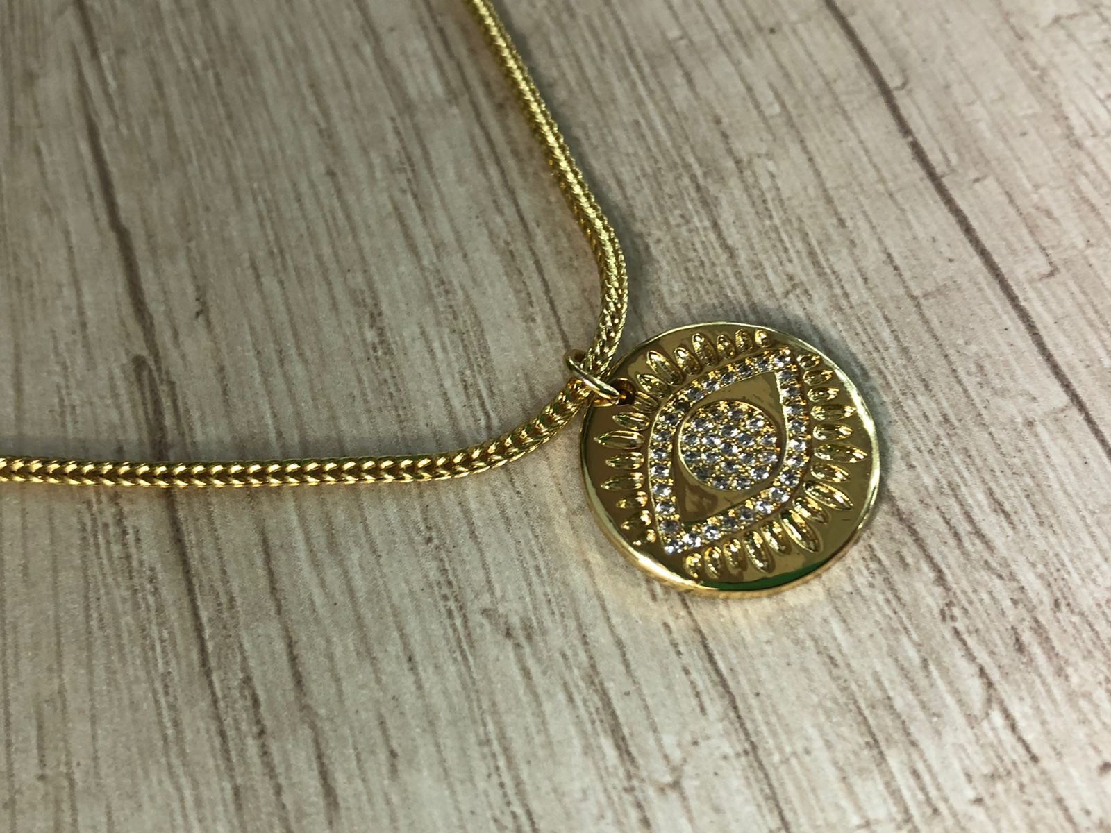 Collar ba?o en oro con doje ojo turco - Imagen 2