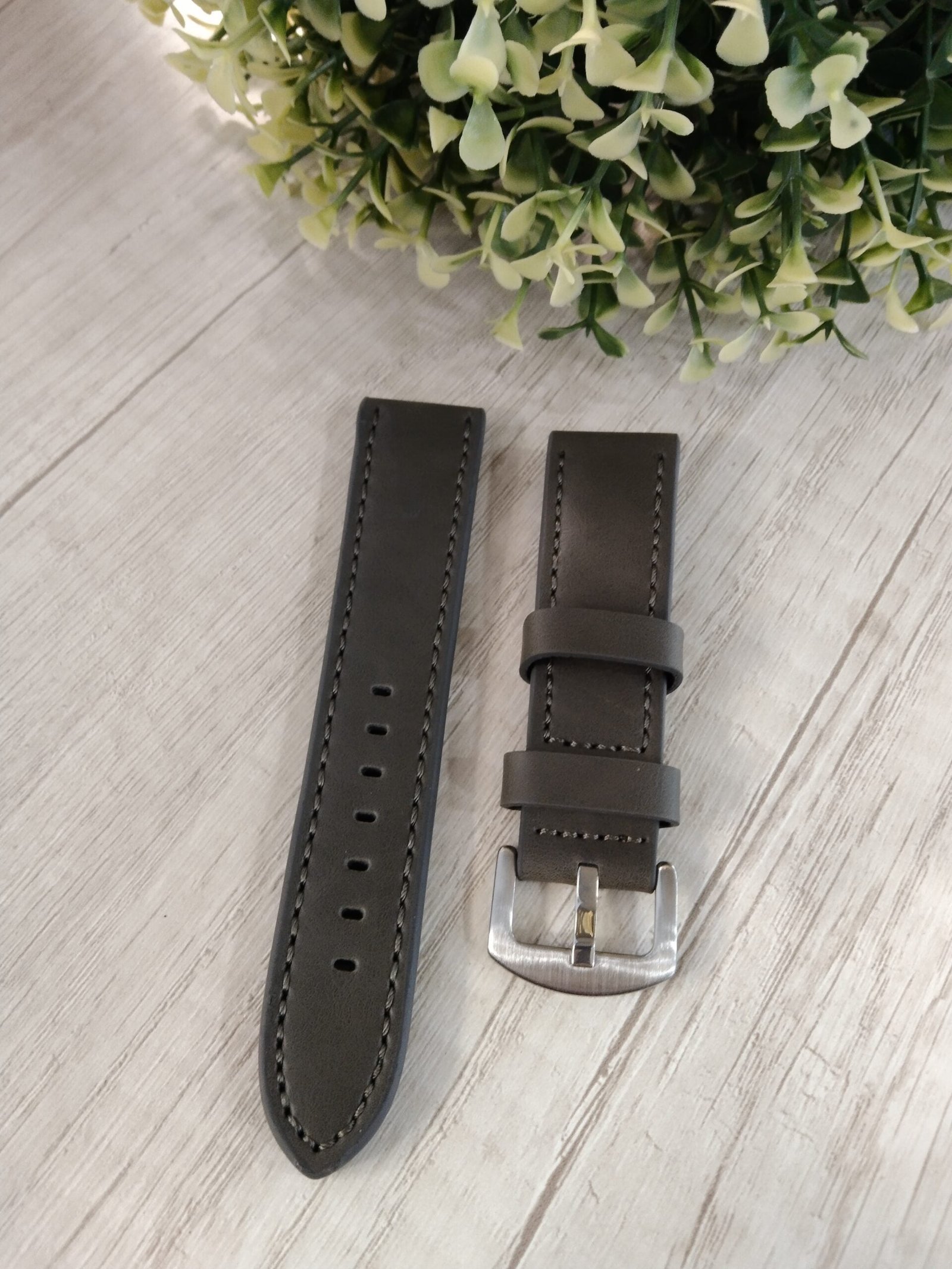 Correa cuero lisa gris n22