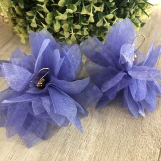 Aros flor tela celeste