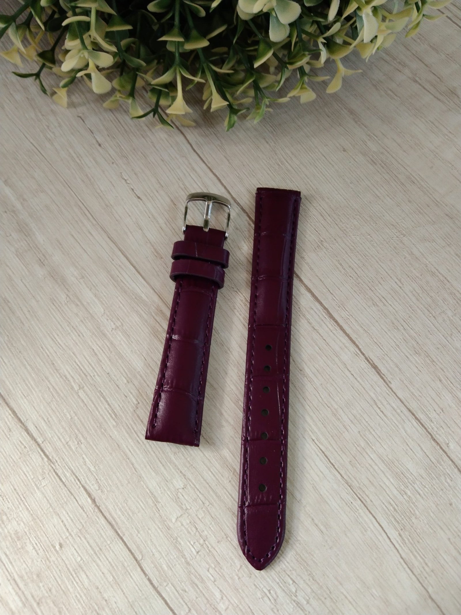 Correa cuero morado n16