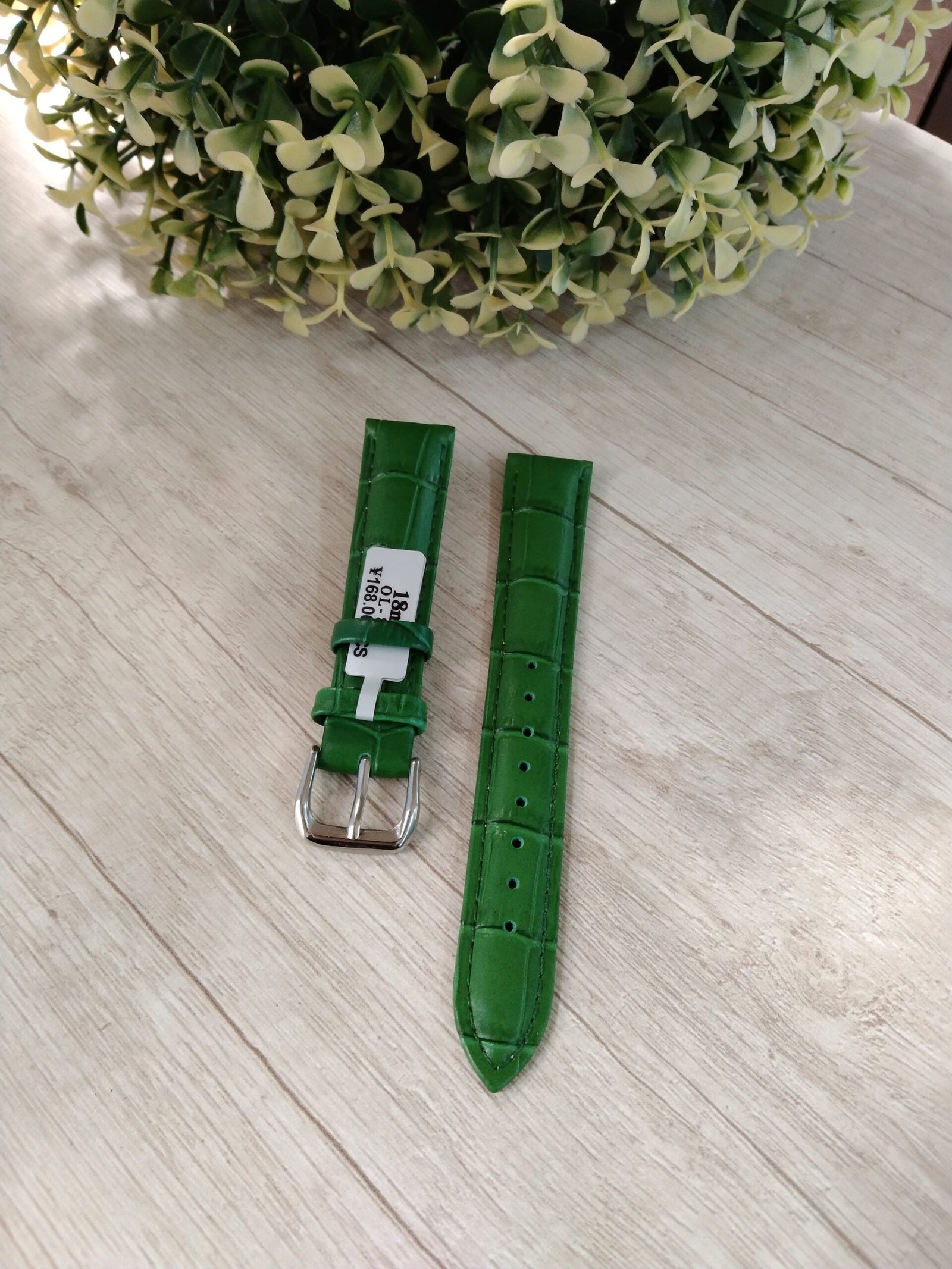 Correa cuero verde n18