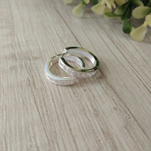 Aros plata huggies circones cuadrados