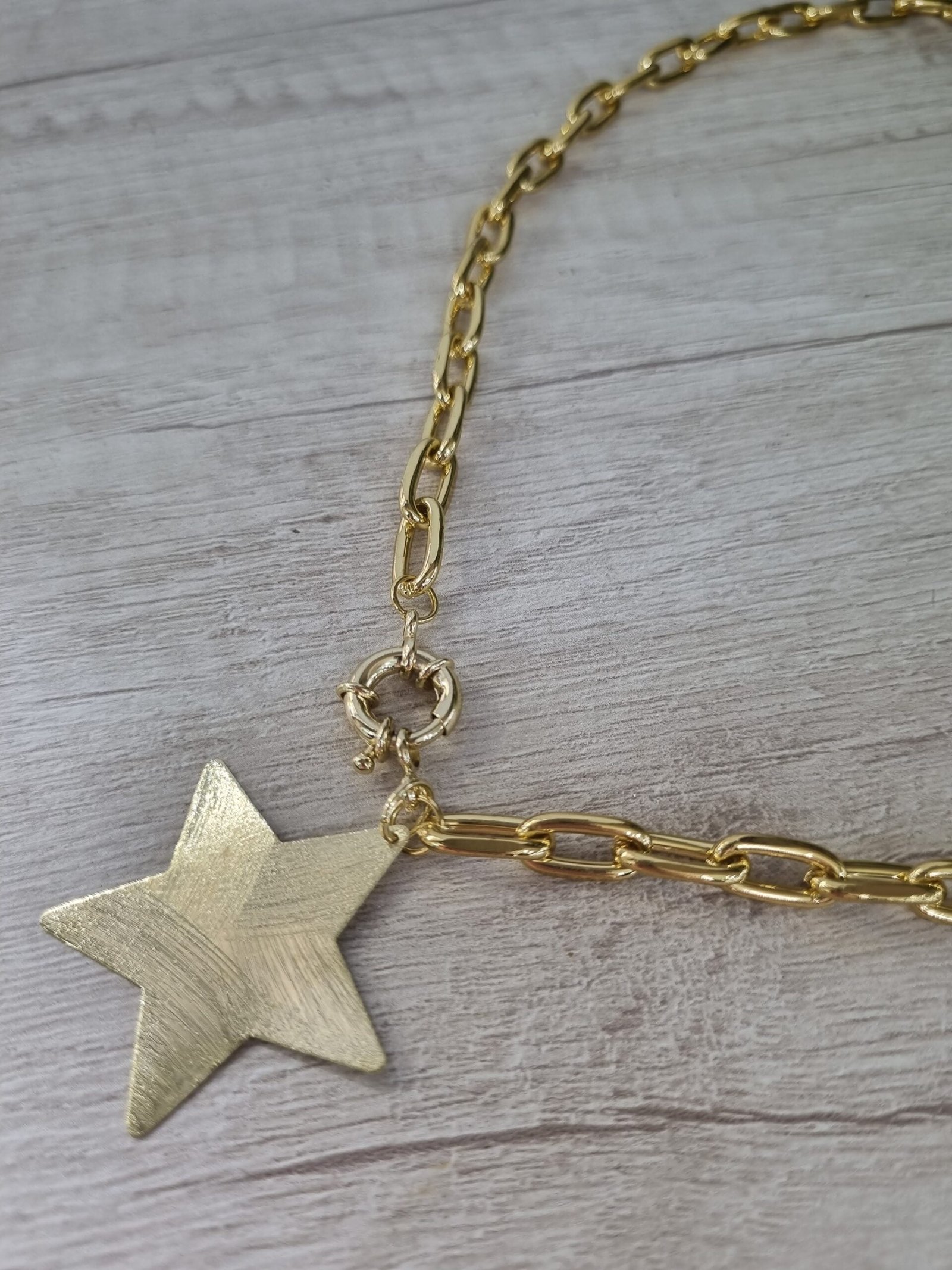Collar Ba?o en oro estrella MH