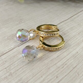 Aros Ba?o en oro cristal tornasol