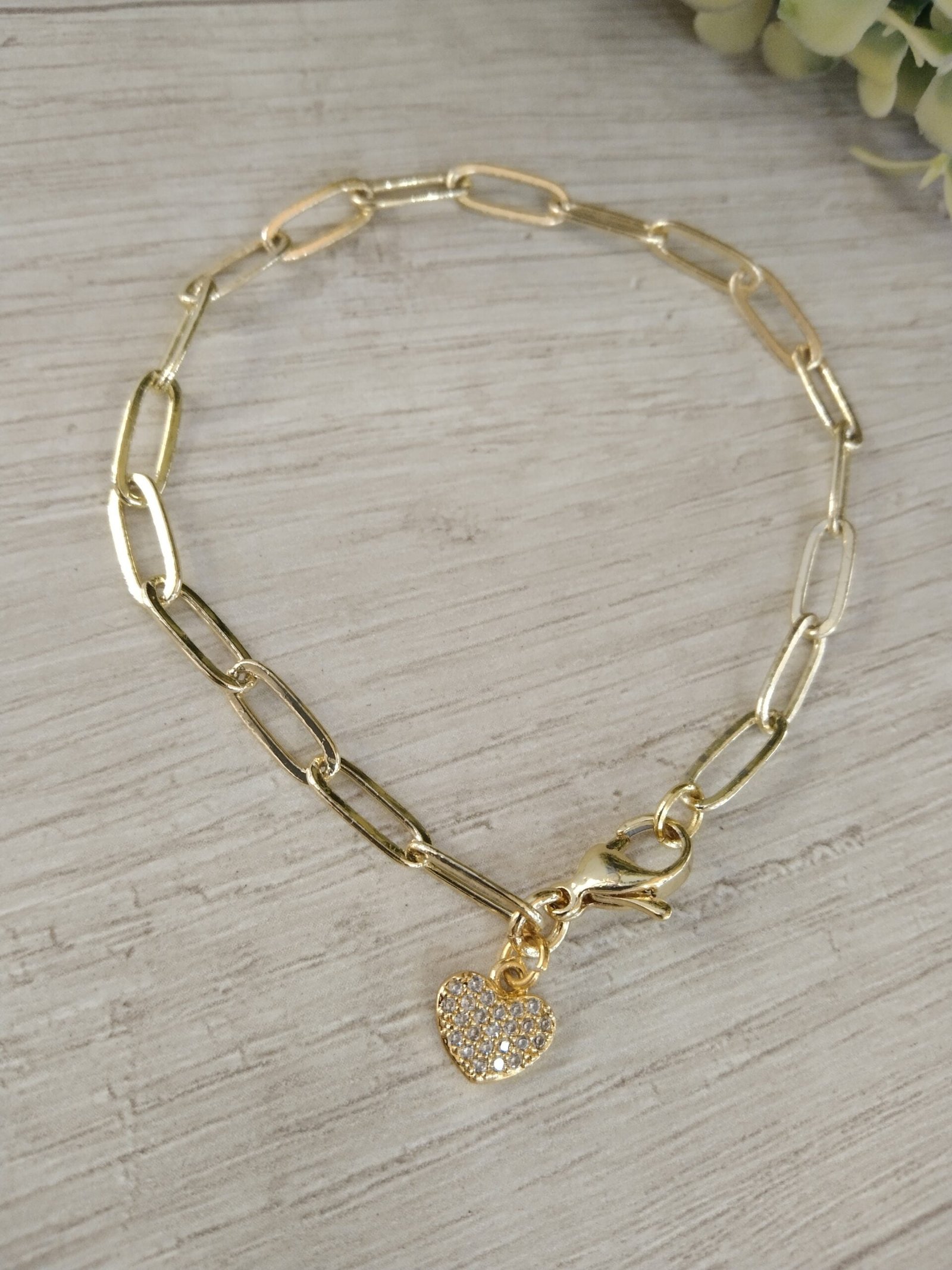Pulsera ba?o oro corazon circones