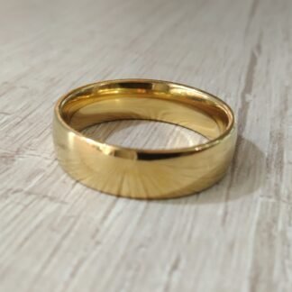 Anillo Acero dorado liso n?20