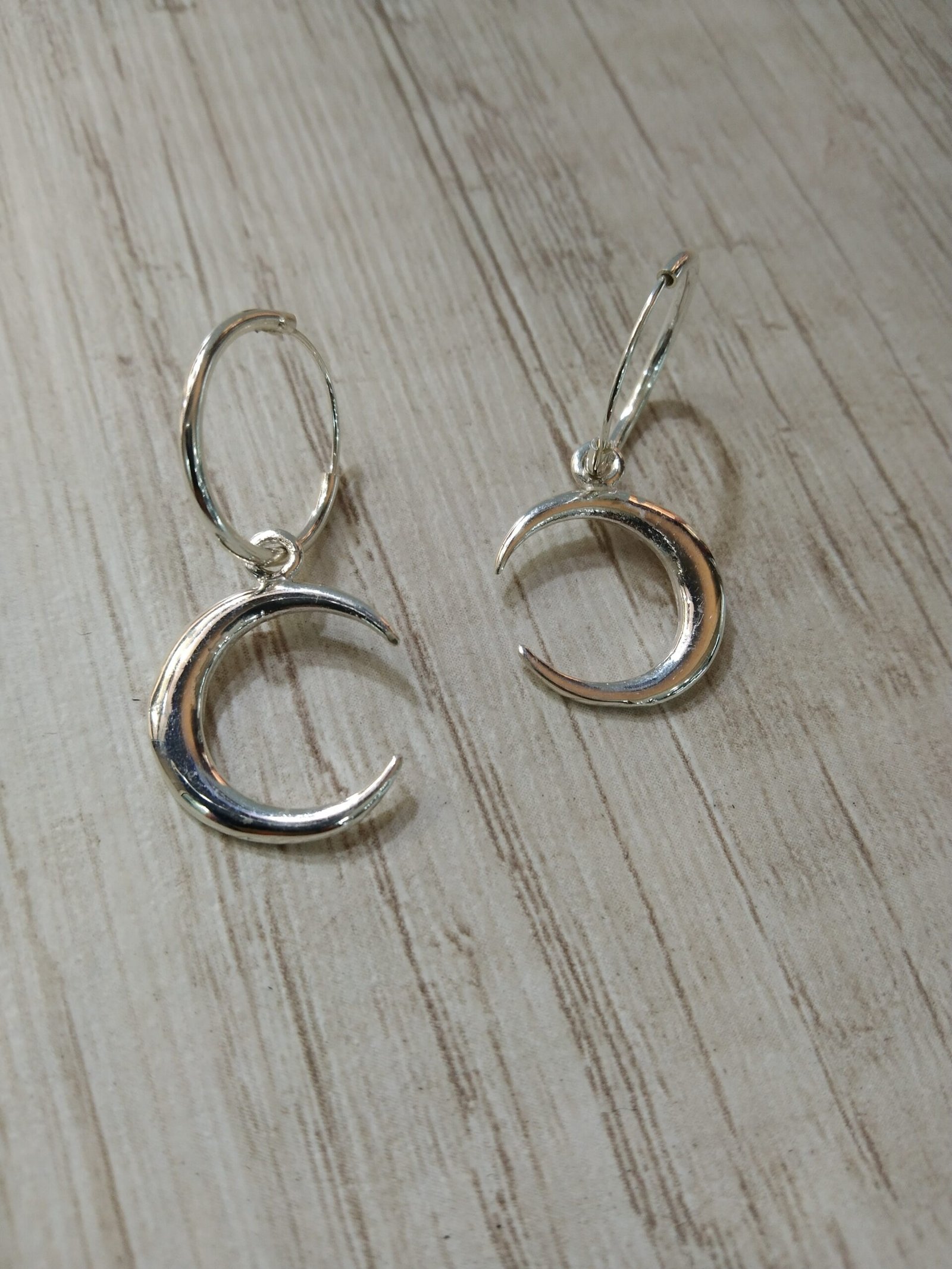 Aros plata argolla luna