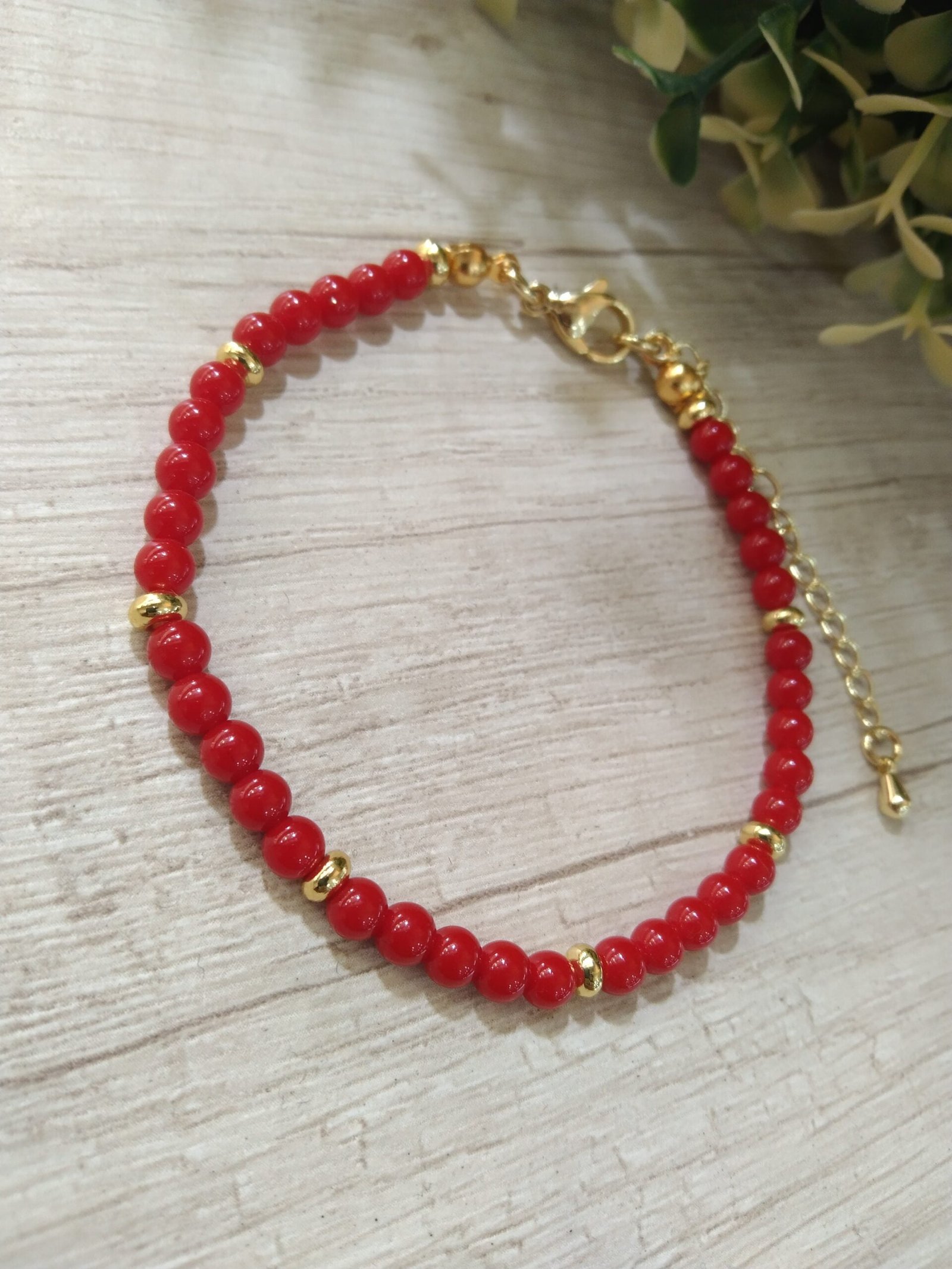 Pulsera Coral ba?o en oro