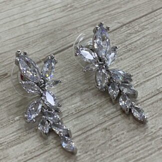 Aros fantas?a fina racimo circ?n plata