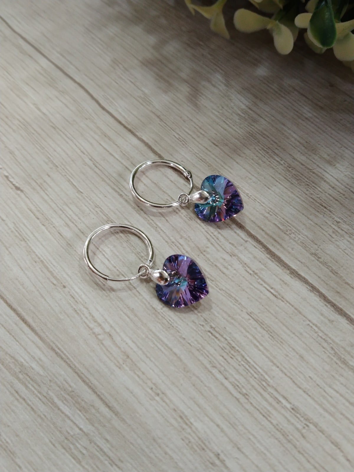 Aros plata coraz?n swarovski