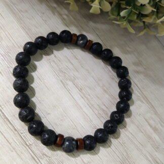 Pulsera piedra volc?nica/madera