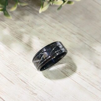Anillo acero esmaltado negro n?32