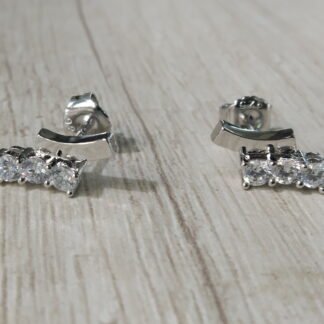 Aros plata rodinada doble circones
