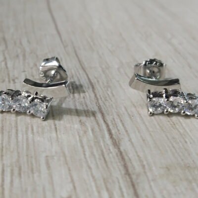 Aros plata rodinada doble circones