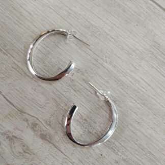 Aros plata semi argolla torcida