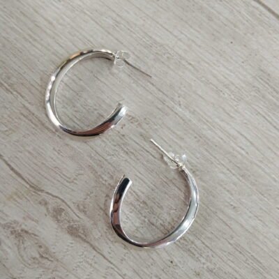 Aros plata semi argolla torcida