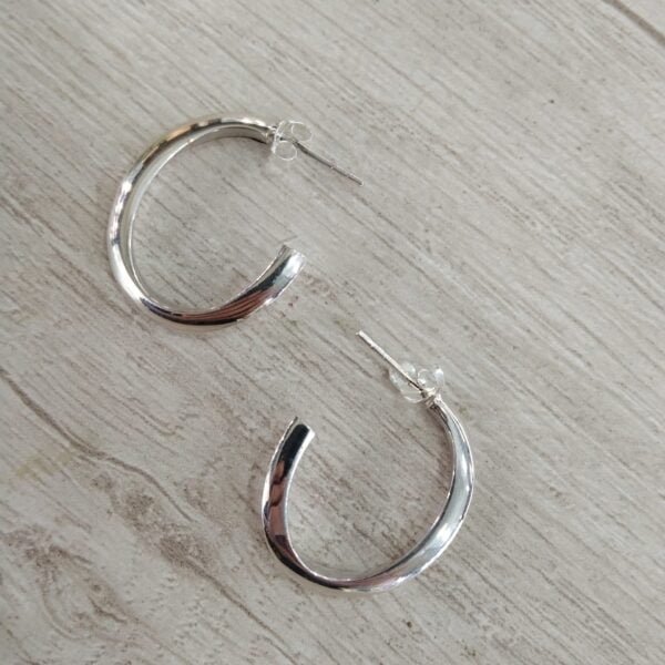 Aros plata semi argolla torcida