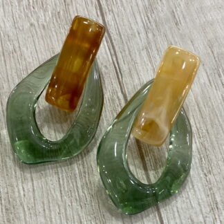 Aros acr?licos verde/caf?