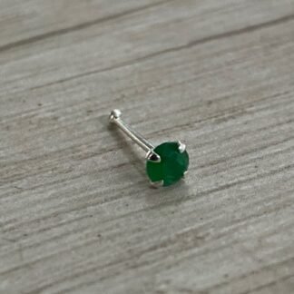 Piercing plata verde 3mm
