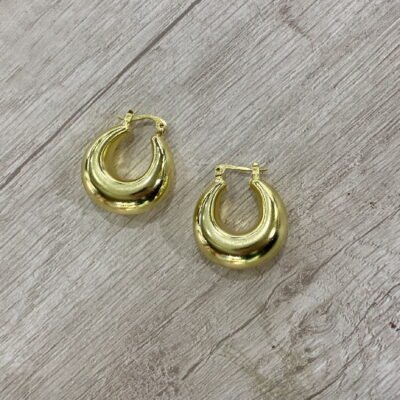 Aros argolla bote inflada ba?o en oro