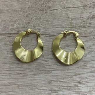 Aros Ba?o en Oro argollas ondeadas