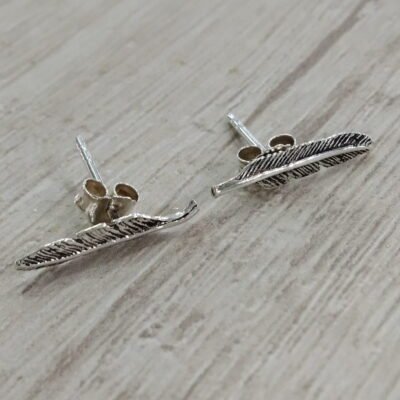 Aros plata pluma apegada