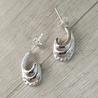 Aros plata semiargolla triple circones