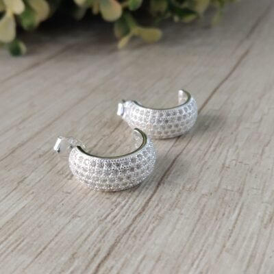 Aros plata semiargolla gruesa multicircones