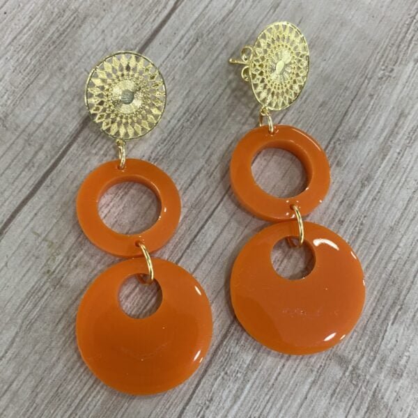 Aros doble círculo naranja