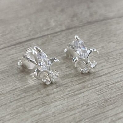 Aros Plata Flor De Lis