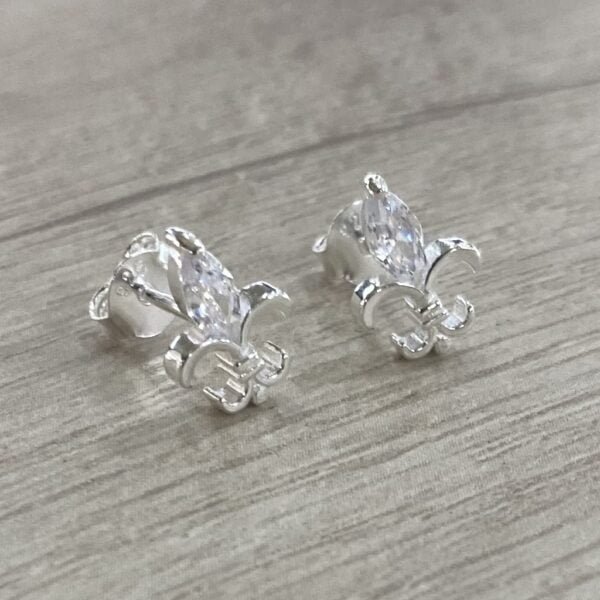 Aros Plata Tope Flor De Lis