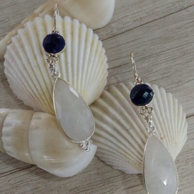 Aros Plata LapisL?zuli Piedra Luna