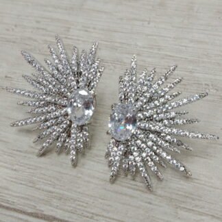 Aros Rayos circones Blanco