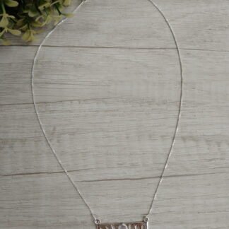 Collar Plata Fase Lunar con cuarzo rosa