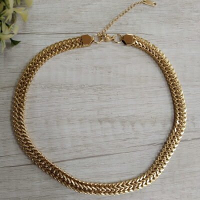Collar Malla acero dorado