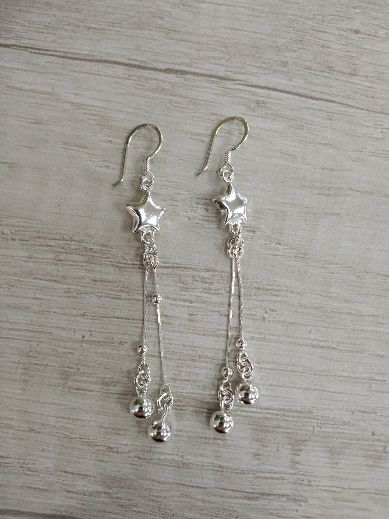 Aros plata colgantes estrellas infladas - Imagen 2