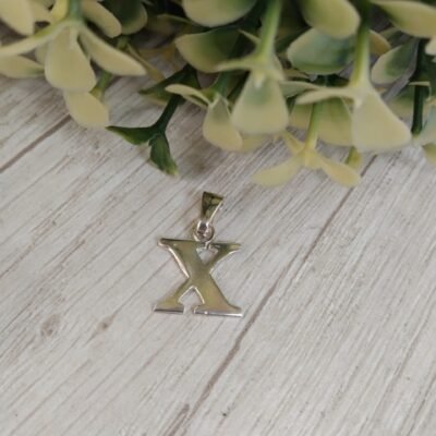 Colgante Plata letra X 12 mm